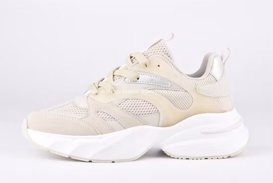 女性用運動靴ガールスポーツシューズ女性トレーナーウォーキングシューズ通気性 PU メッシュチャンキースニーカー女性のための